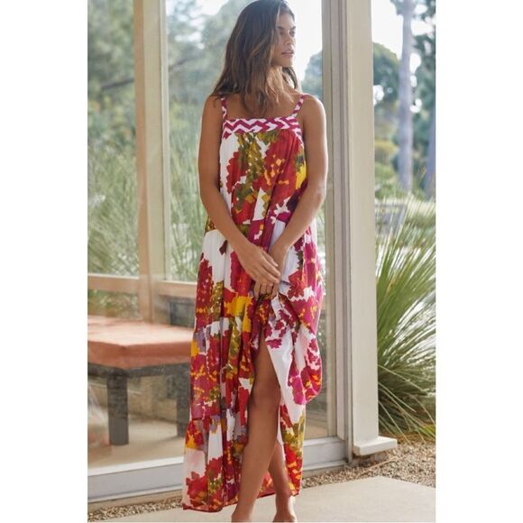 Anthropologie Dresses & Skirts - NEW Anthropologie Ro's Garden Natasha Kobe A-Line Floral TIered Maxi Dress Large
